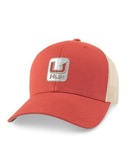 HUK men's trucker hat with adjustable snap closure for a secure, customizable fit on the water