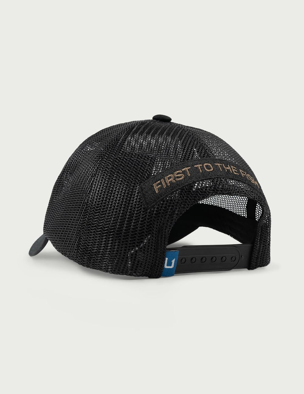 HUK hat with anti-glare under visor reduces reflections for clearer sight on sunny days.