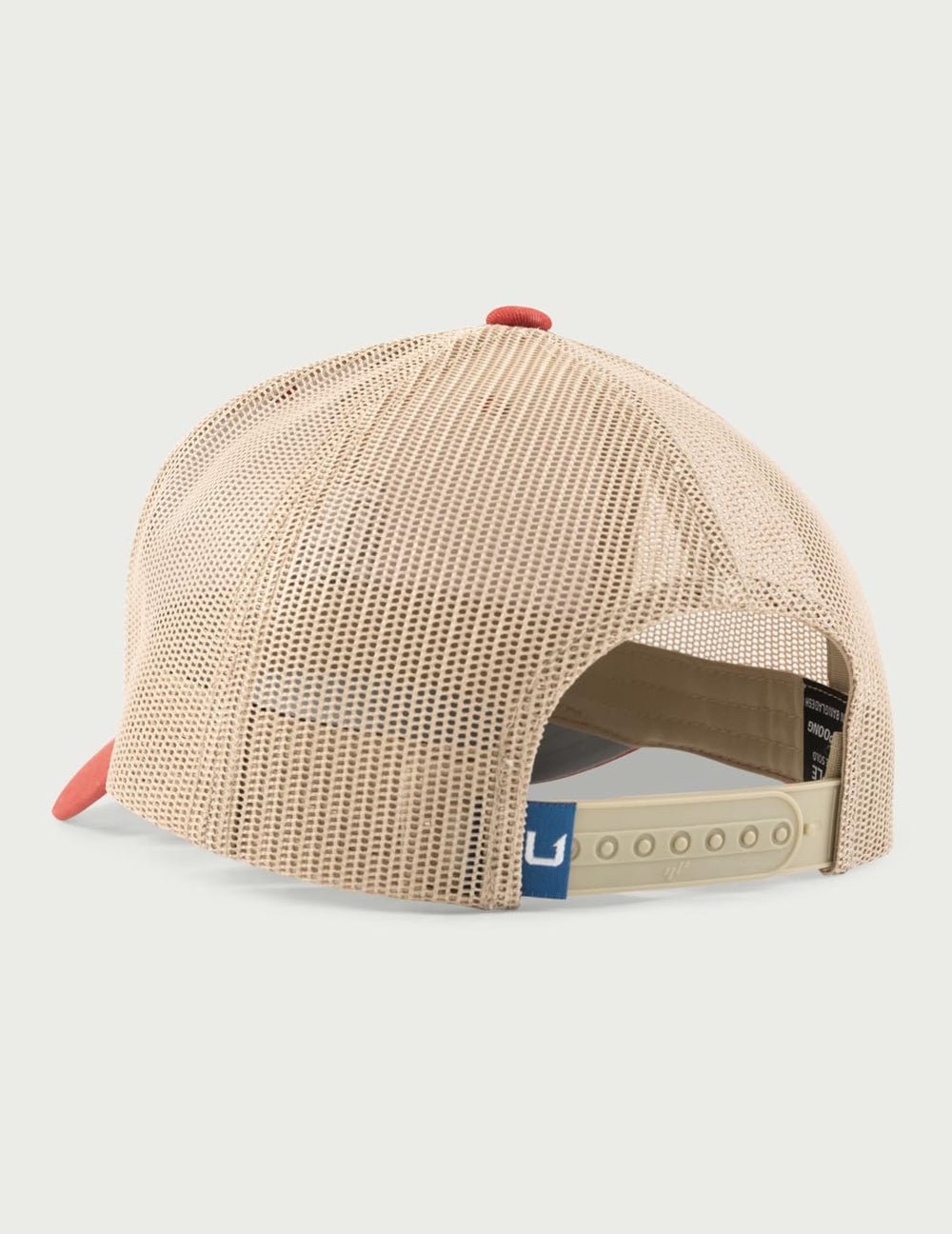 HUK men's trucker hat with a dark gray under visor reduces glare during fishing