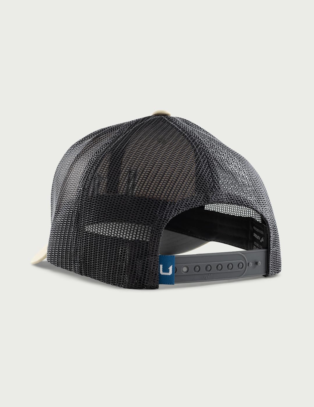 HUK mens trucker hat featuring snapback adjustable closure for secure fit.