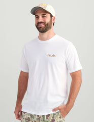 HUK Next Level Camp Short back pocket close-up shows convenient storage.
