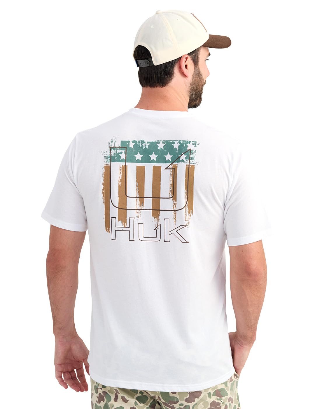 HUK Next Level Camp Short front view highlights lightweight fabric for easy movement.