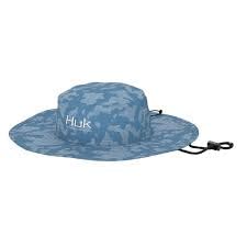 HUK Running Lakes Camo Boonie Hat front view in Titanium Blue Camo