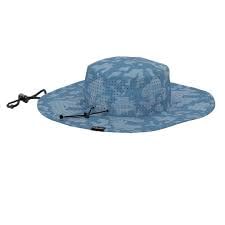 HUK Running Lakes Camo Boonie Hat side view showing adjustable chin strap