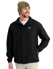 HUK Storm Rain Jacket 2.0 front view providing dry protection on open-water outings.