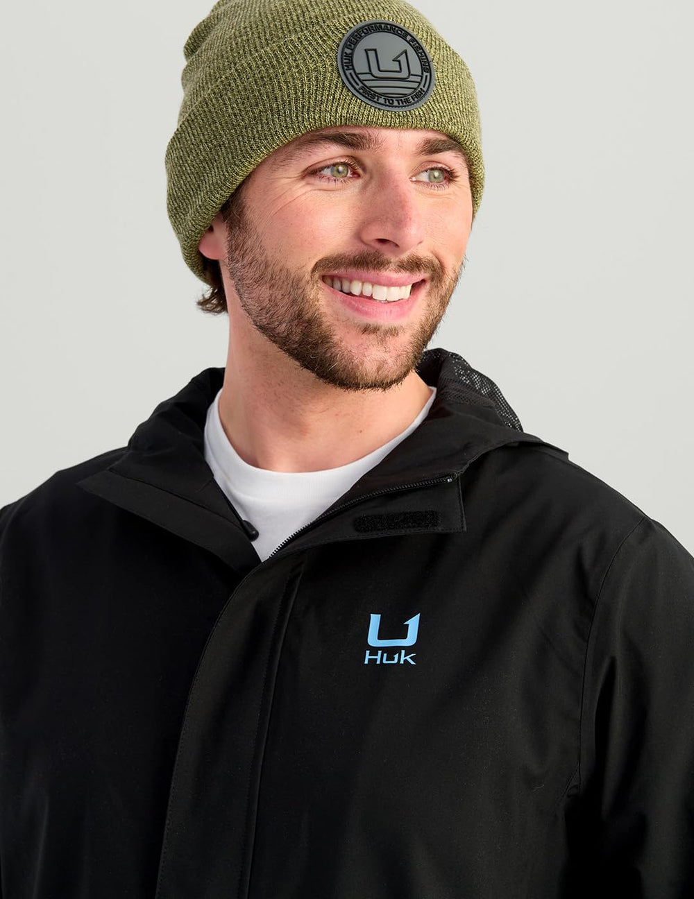 HUK Storm Rain Jacket 2.0 mesh lining ensures breathable comfort during casts.