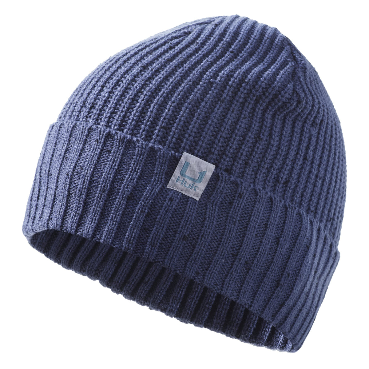 Front view of HUK Women's Knit Beanie Hat in Sargasso Sea