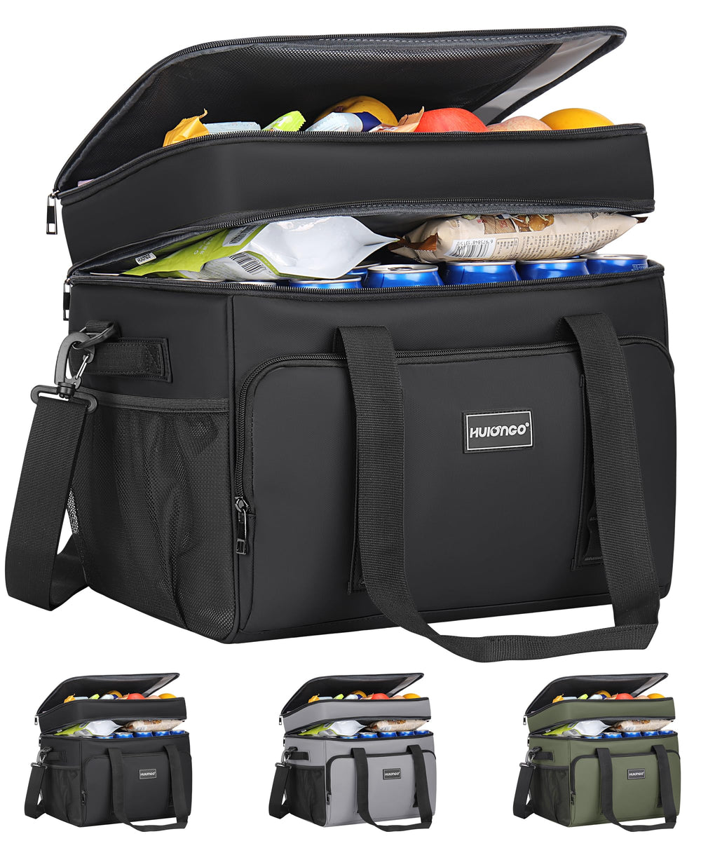 Hulongo insulated soft cooler bag 42L capacity for beach snacks and drinks