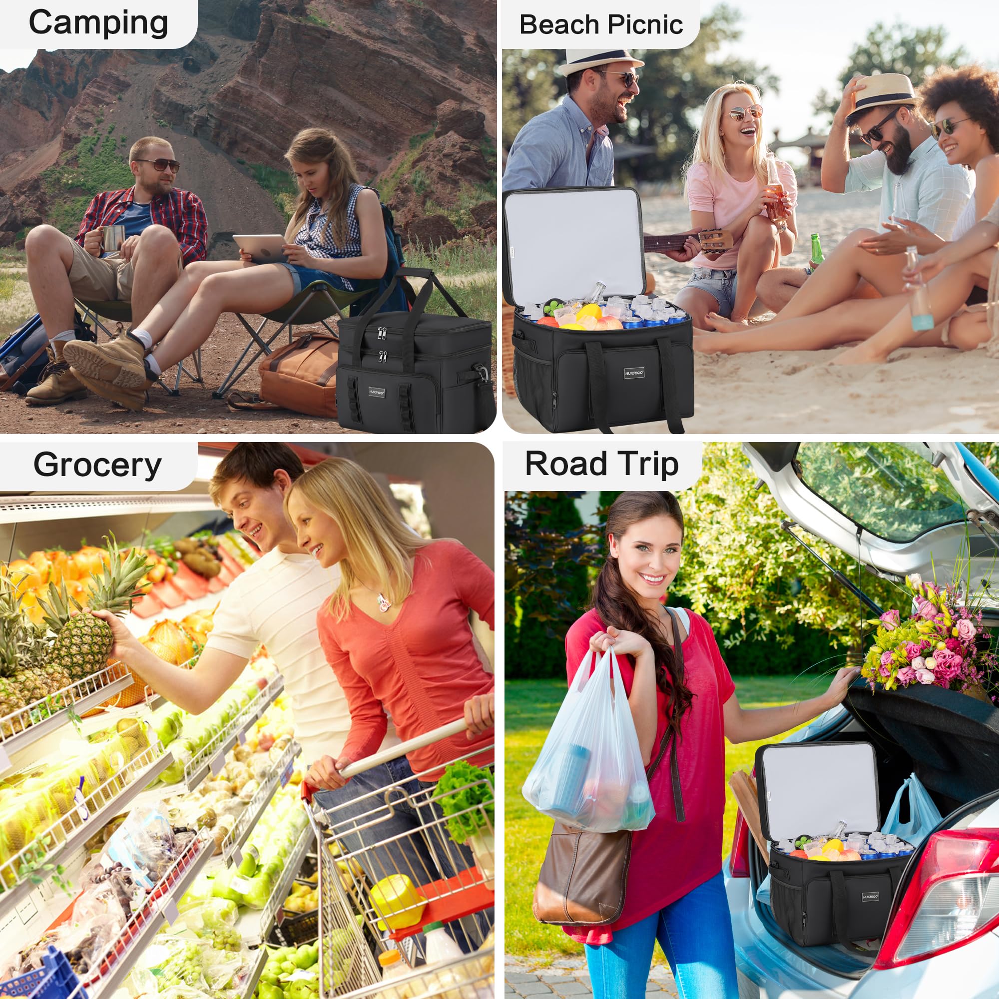 Hulongo insulated soft cooler bag collapsible and portable for quick setups