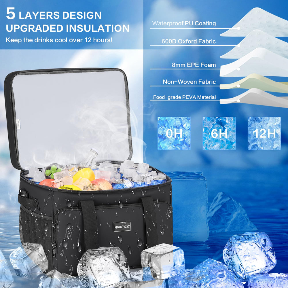 Hulongo insulated soft cooler bag dual-layer design enhances cooling duration