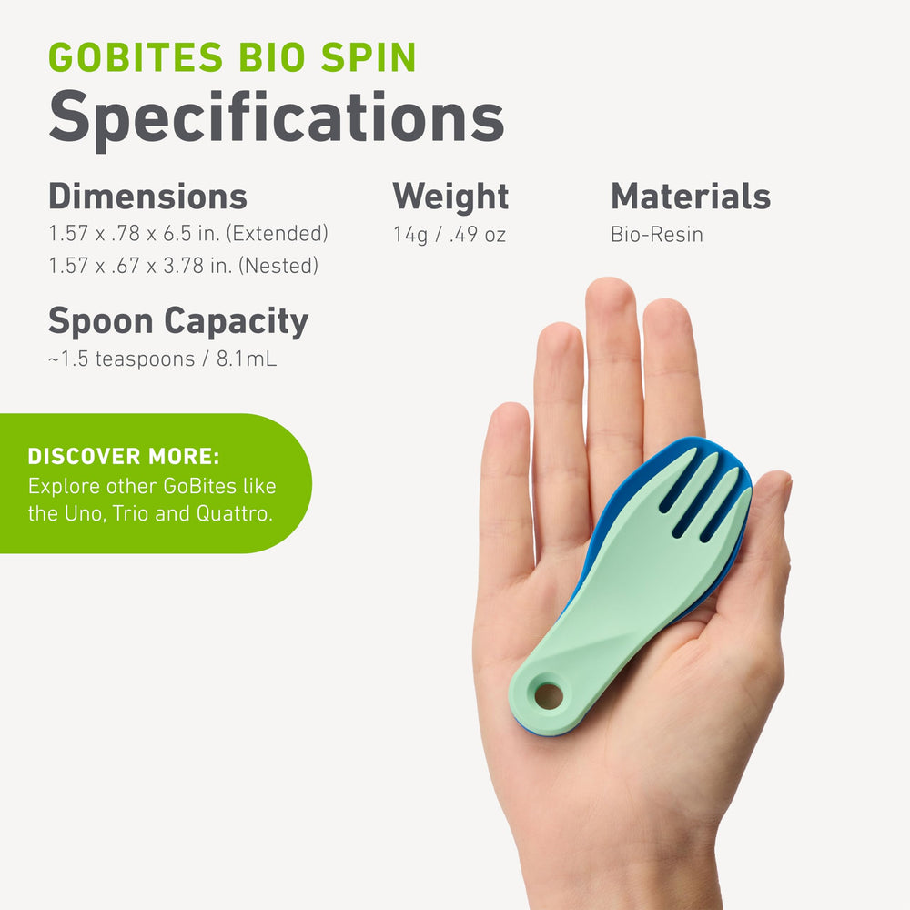 humangear GoBites Bio Spin large tether hole keeps it handy