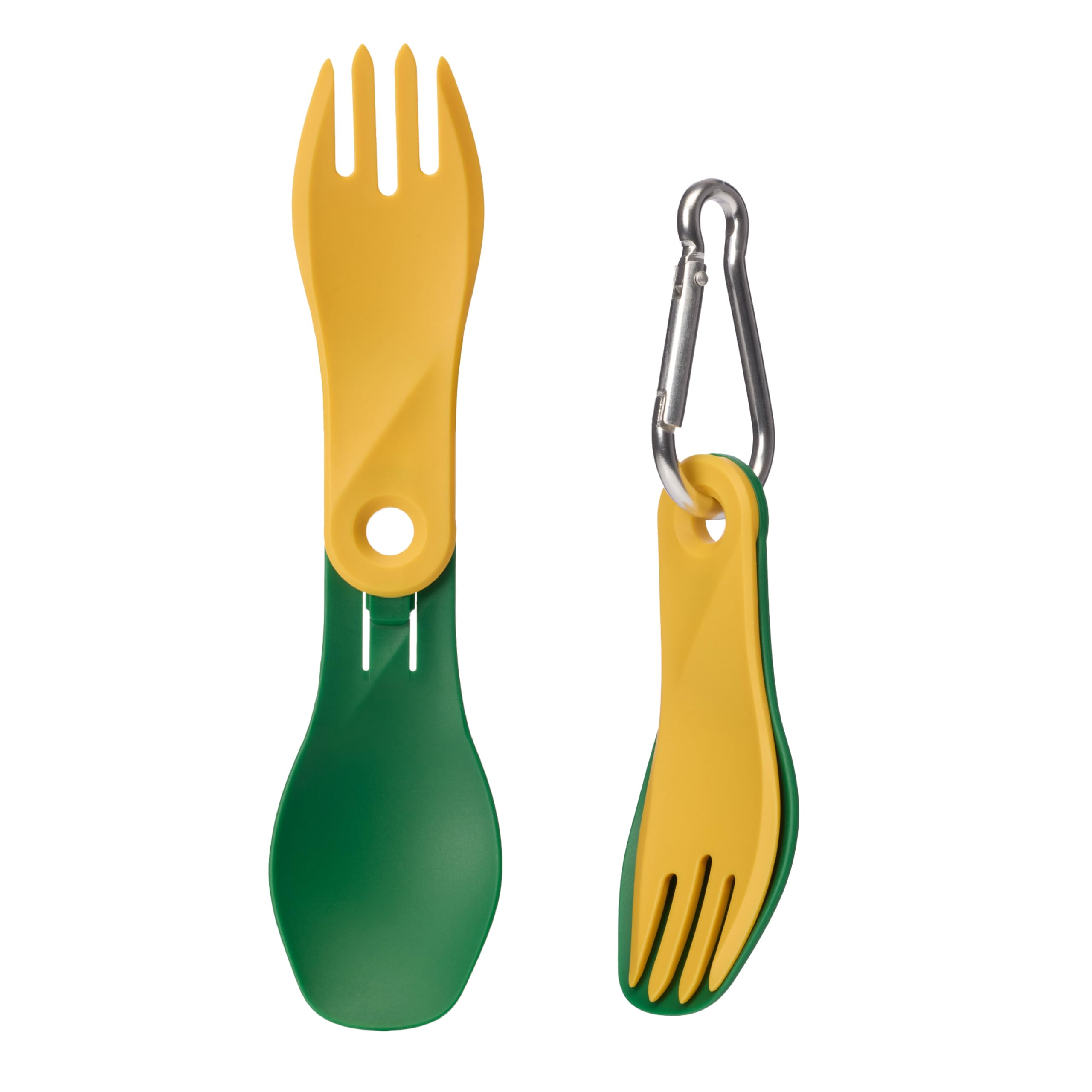 Humangear GoBites Bio Spin folded spork, compact travel utensil for on-the-go meals.
