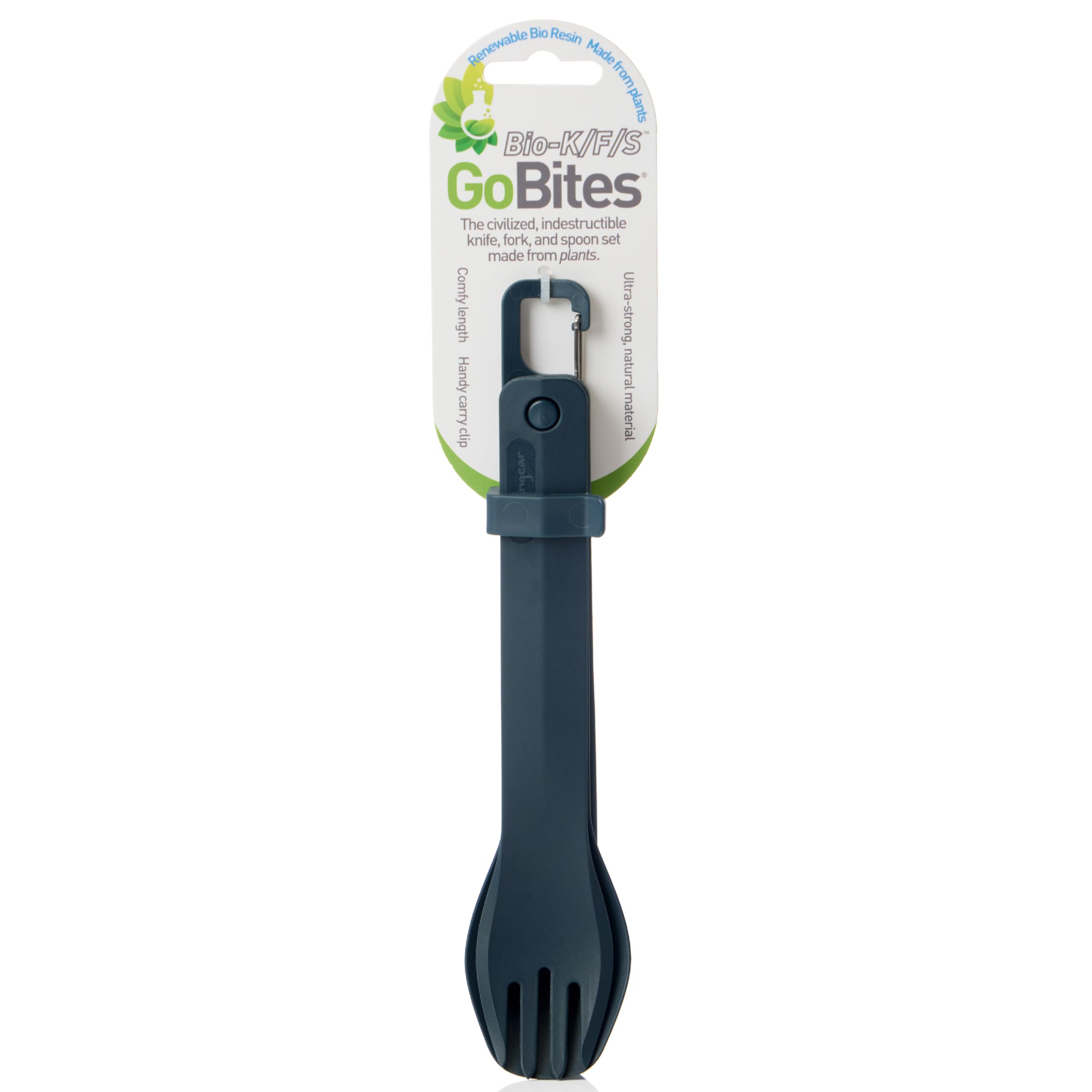 Humangear GoBites Bio Trio BPA-free utensils for safe picnics and hikes.