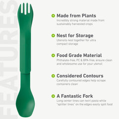 humangear GoBites Duo full-size utensils in one travel-friendly pair.