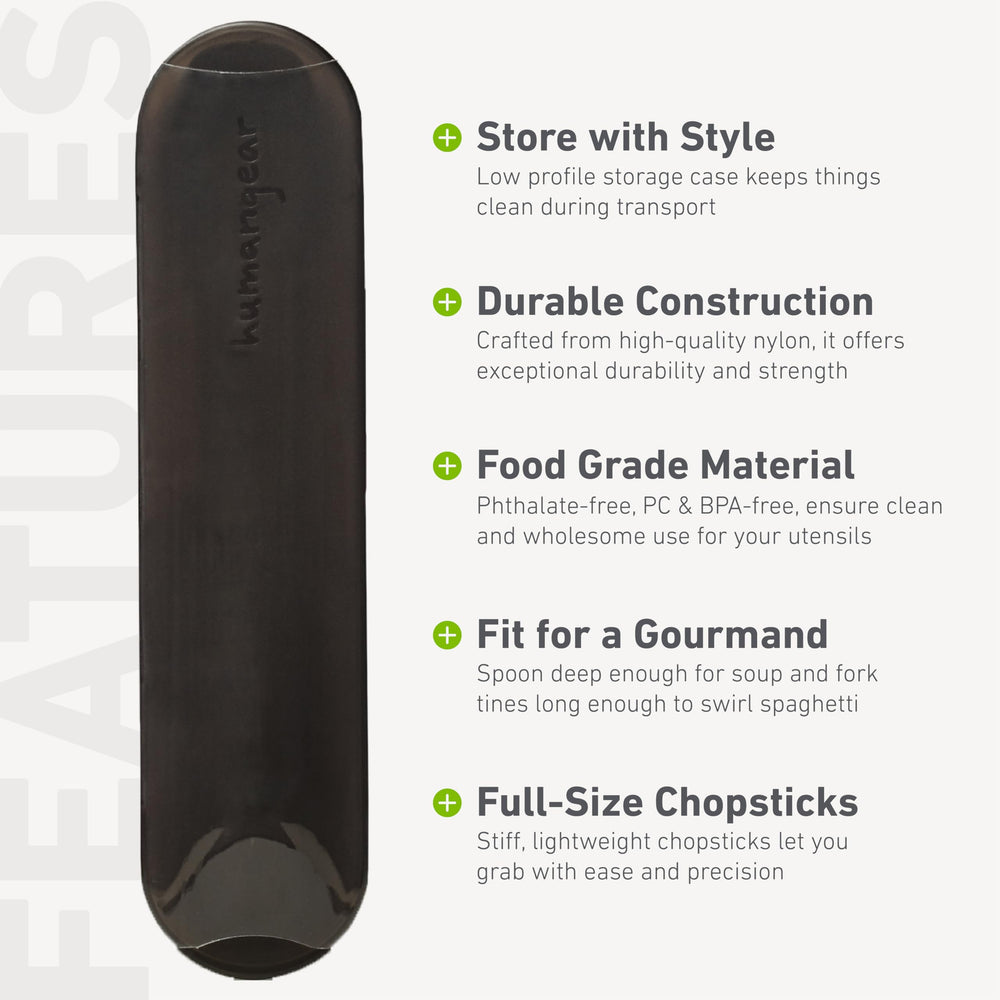 GoBites Quattro long-center-tine fork detail for easy pasta twirl.