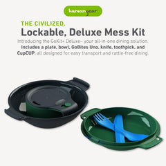 Humangear GoKit+ Deluxe dual-mode cup for insulated drinks or shared servings.