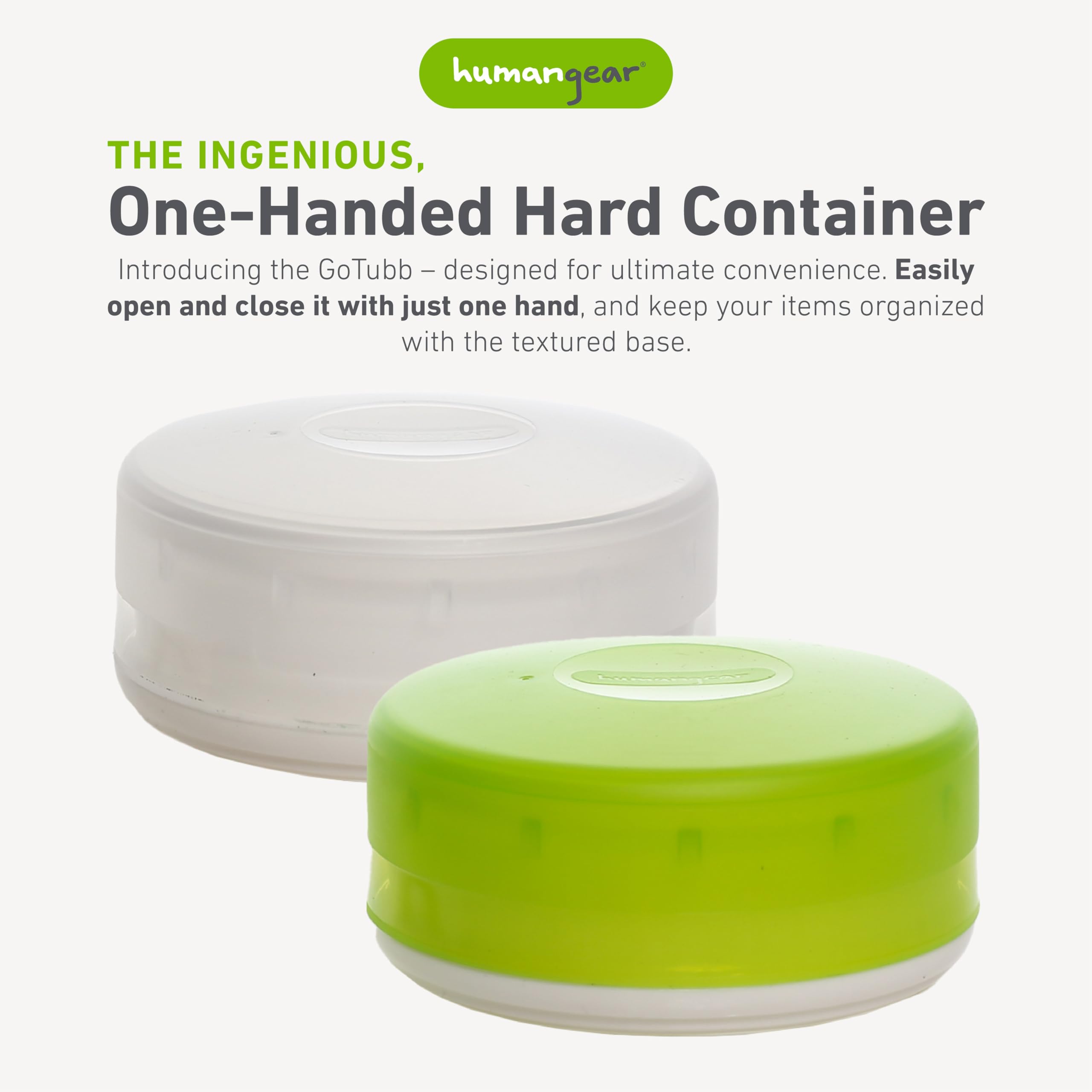 Humangear GoTubb two-pack side view, compact travel containers for small essentials.