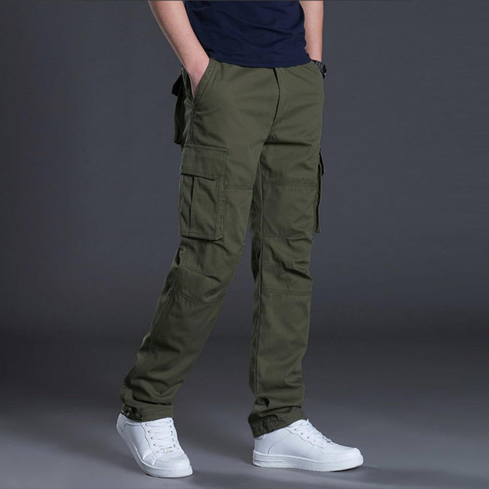 HUNGSON drawstring waistband casual pants close-up emphasizing adjustable comfortable fit