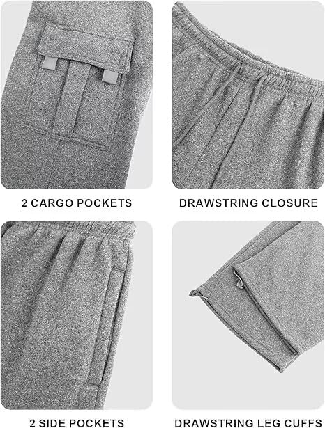 HUNGSON cargo sweatpants back pocket for extra storage during errands