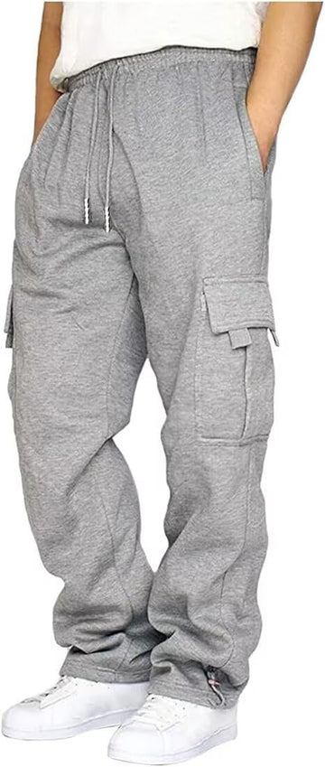 HUNGSON cargo sweatpants drawstring waist for adjustable comfort