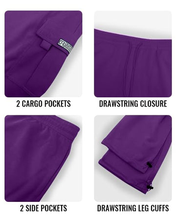 HUNGSON cargo sweatpants purple colorway for bold everyday style