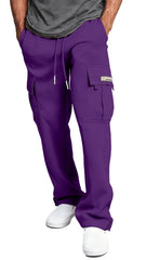 HUNGSON cargo sweatpants side pocket closeup highlights accessibility outdoors