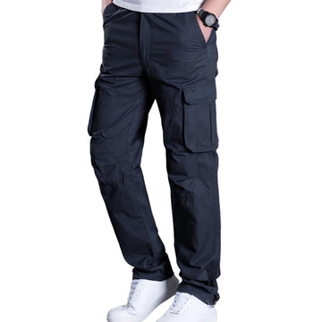 HUNGSON men's casual hiking pants front view showing durable fabric for outdoor adventures.