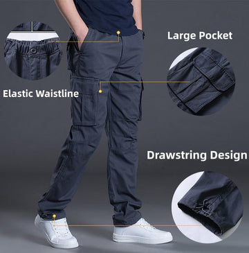 HUNGSON Men's knee reinforcement detail suggests long-lasting durability during climbs.