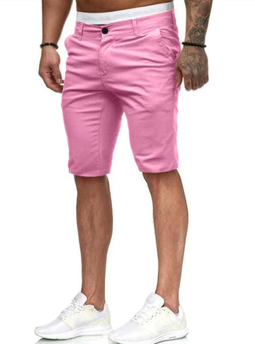Hungson Watermelon Red shorts fit mobility image showing stretch for comfortable movement on course.