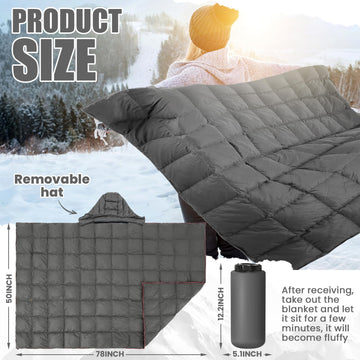 HunnmingRe blanket with detachable hat ready for versatile camping and picnics