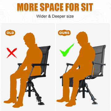 HUNT MONSTER folding chair highlighting silent padded armrests for quiet hunts.