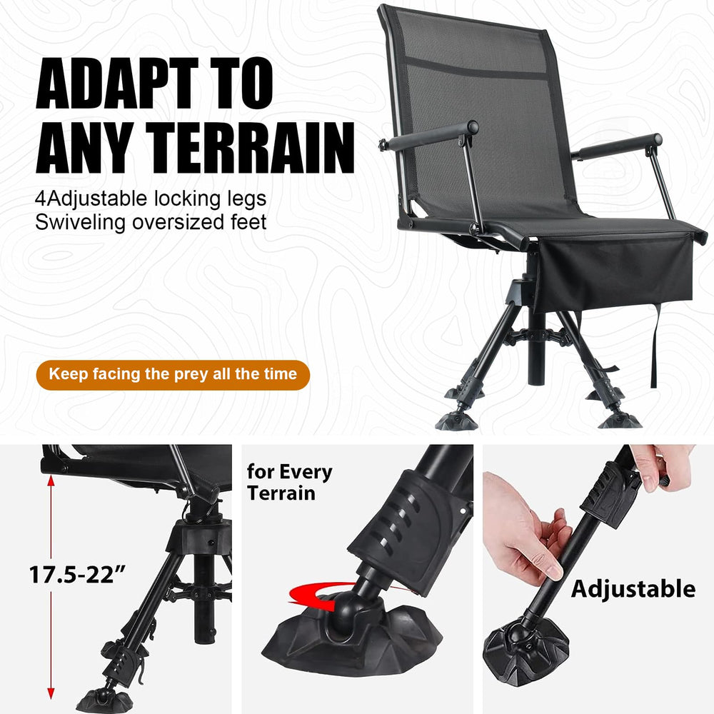 HUNT MONSTER chair features breathable mesh seat for cooling comfort.