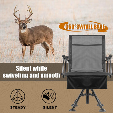 HUNT MONSTER hunting chair in use during an outdoor hunt scenario.