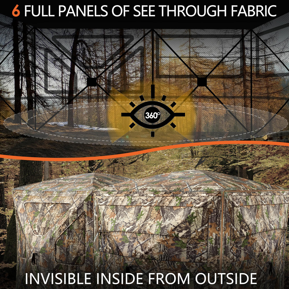Hunt Quiet hunting blind silent-slide windows enable quiet operation.