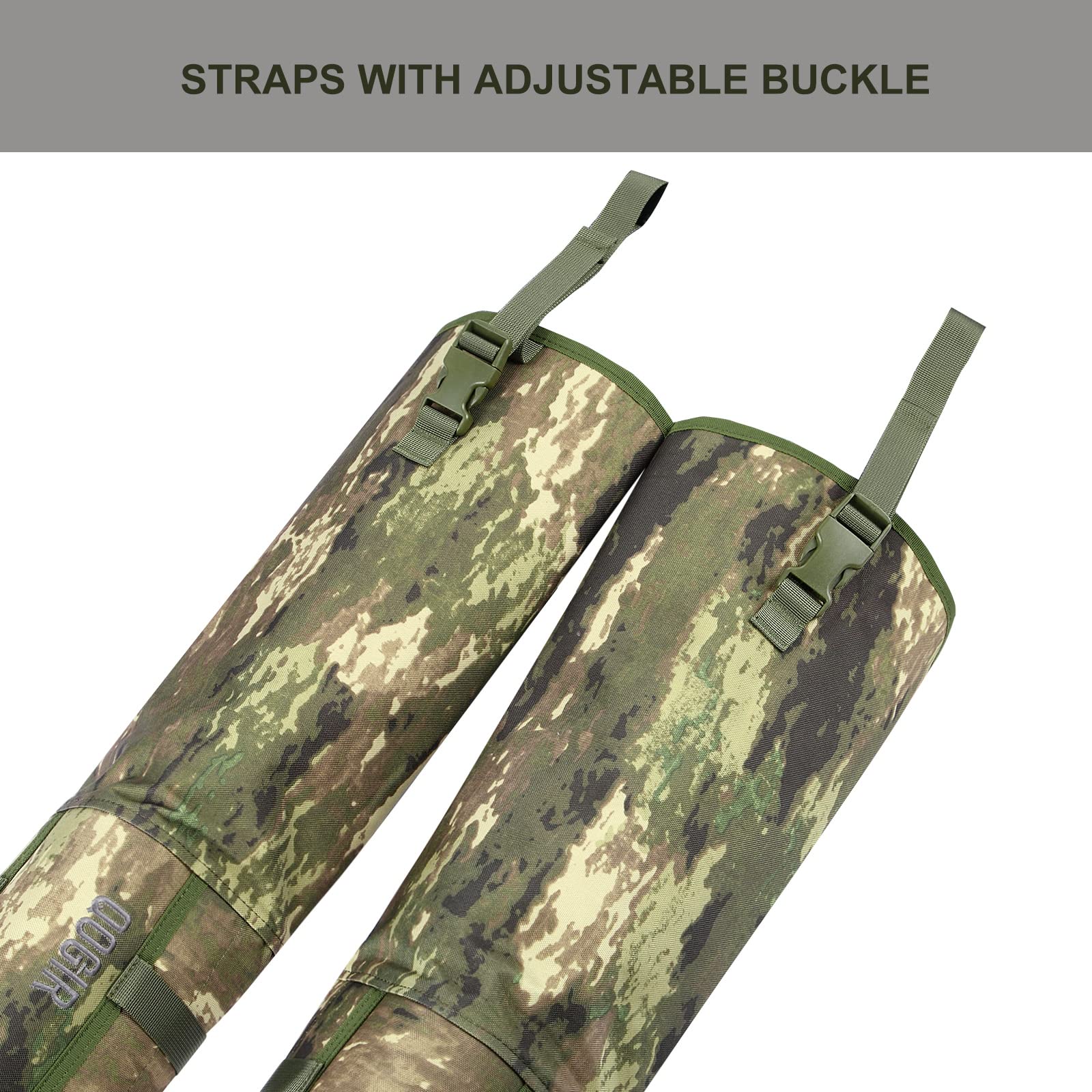 HUNTARMOR Adjustable straps and buckles ensure a custom fit for varied inseams.