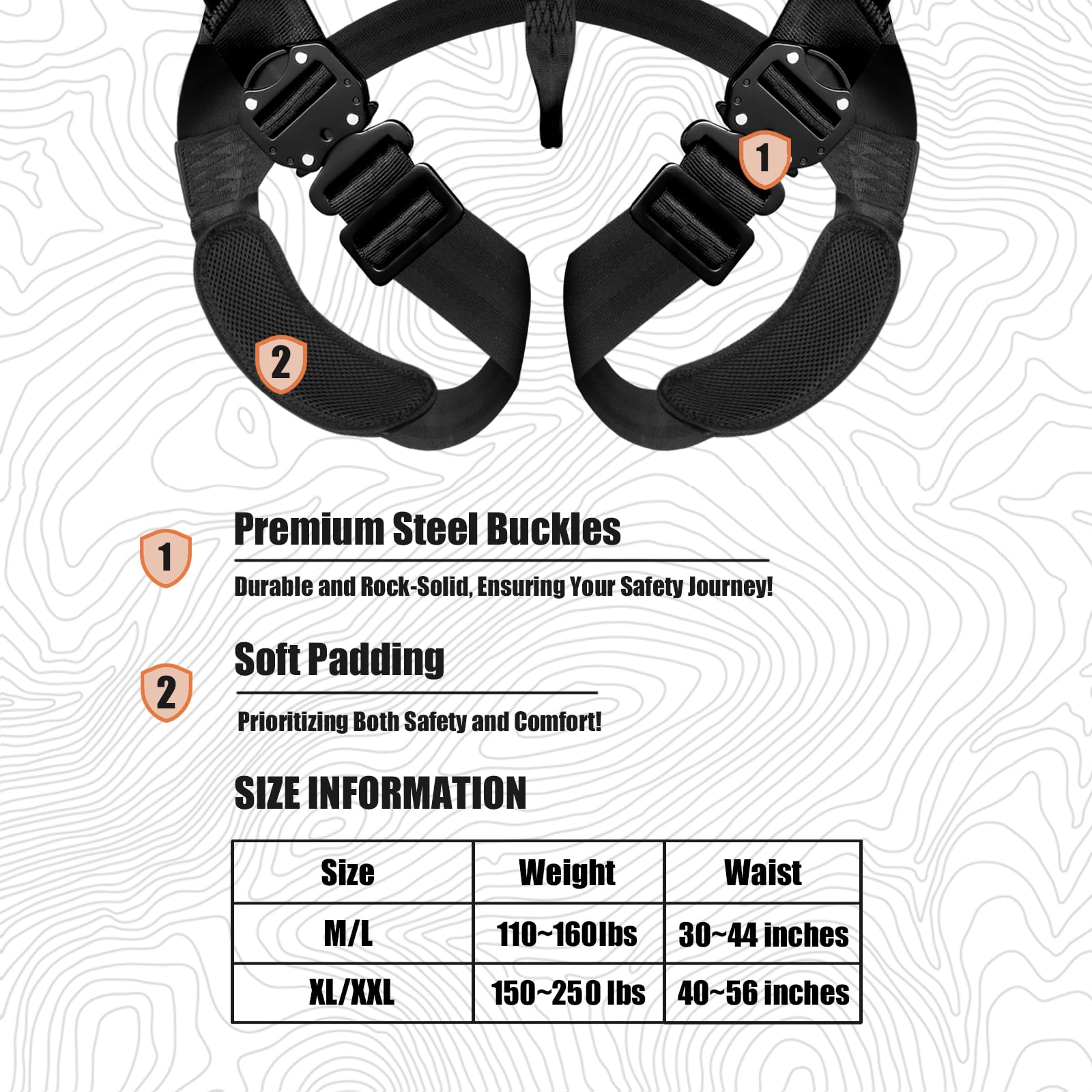 HUNTARMOR harness breathable mesh fabric helps manage sweat on the stand.