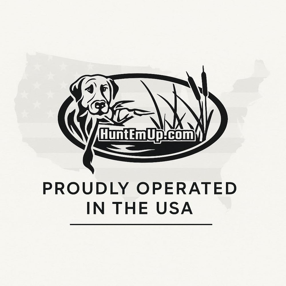 HuntEmUp black-white bumper offers versatile field training visibility.