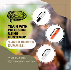 HuntEmUp bumper with integrated throw rope enables longer distance training.