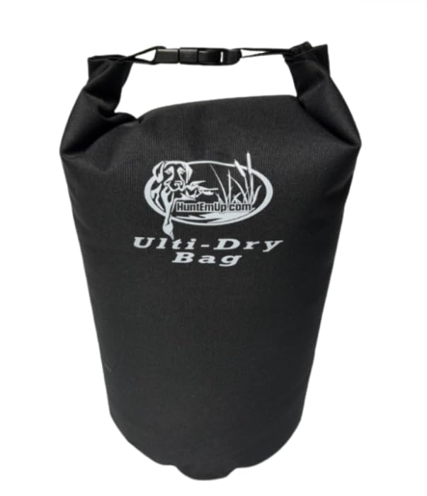 HuntEmUp Ulti-Dry Waterproof Roll-Top Bag for rainy adventures keeps gear dry.