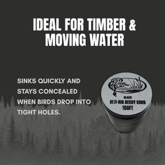 HuntEmUp Ulti-Rig durable PVC cord withstands harsh marsh conditions.