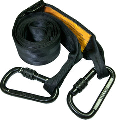 Hunter Safety System LCS lineman's strap in use for secure climbing.