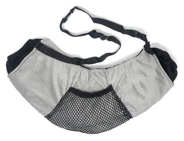 Muff-Pak ergonomic angle supports hand comfort while sitting or standing in the field