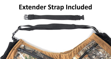 Five storage pockets help organize range finders, calls, and other gear at reach