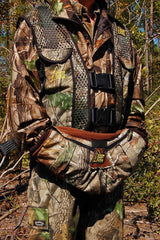 Stretch-fit wrist cuff blocks wind to keep hands warmer during hunts
