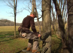 Hunter Safety System rope-style treestrap with Prussik knot demonstrating secure adjustment.