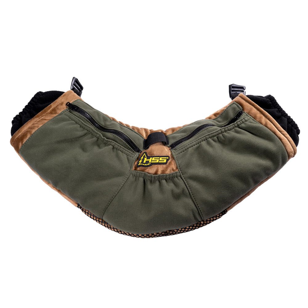 Hunter Safety System Saddle Muff in polar fleece provides warm hands during cold-weather hunts.