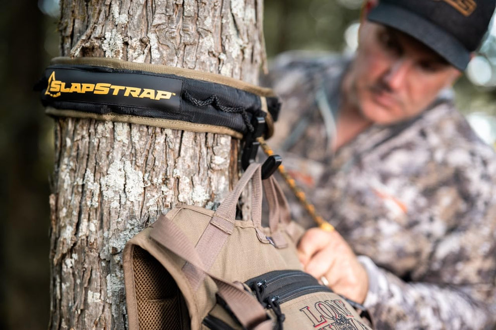 Hunter Safety System SlapStrap Double features MOLLE loops for quick gear access.