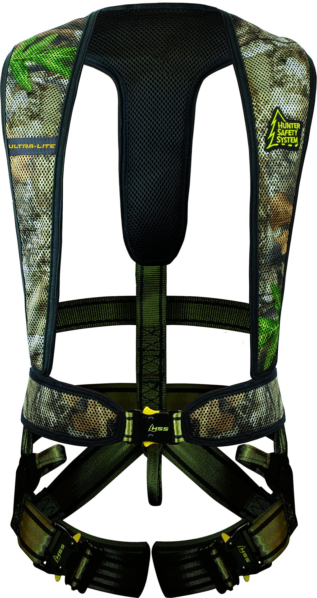 Hunter Safety System Ultra-Lite harness side view showing lightweight, comfortable deer-hunting fit.