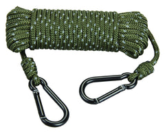 Hunters Specialties 30ft Reflective Treestand Rope with two carabiner clips