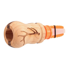 Premium walnut and maple wood barrel on Boss Cow Call